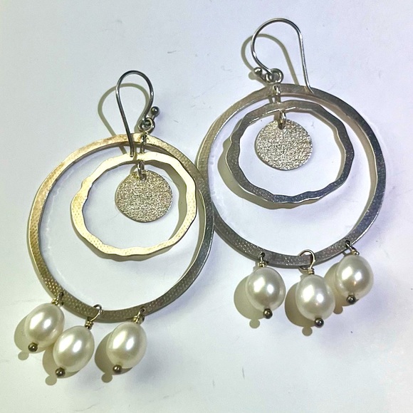 Silpada Vintage Extremely RARE Sterling Silver PEARLS OF WISDOM Earrings - Picture 8 of 8